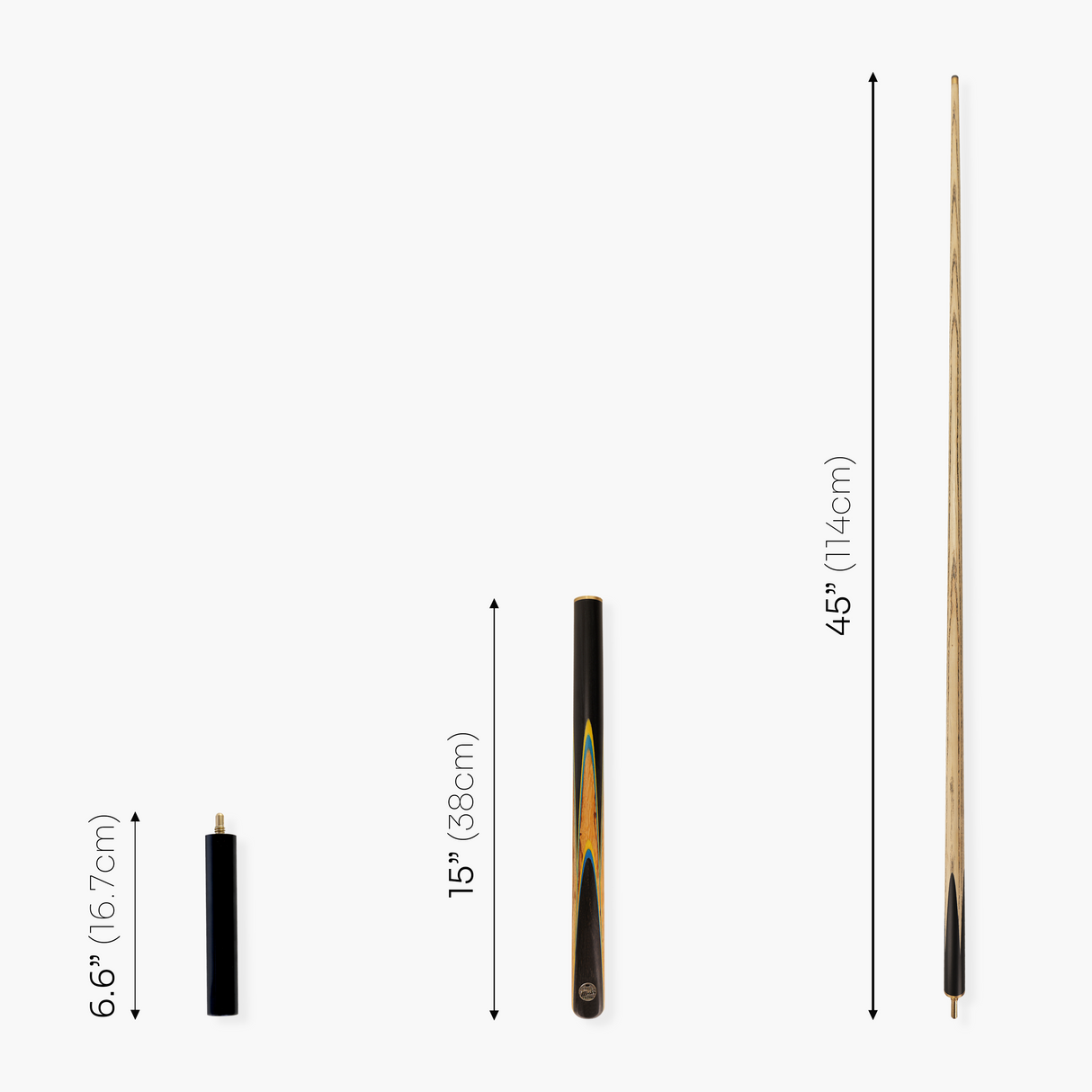 Baize Master Gold Series Eclipse Collection 58 Inch ¾ Joint Premium Ash Snooker Pool Cue and Case Set 9.5mm Tip