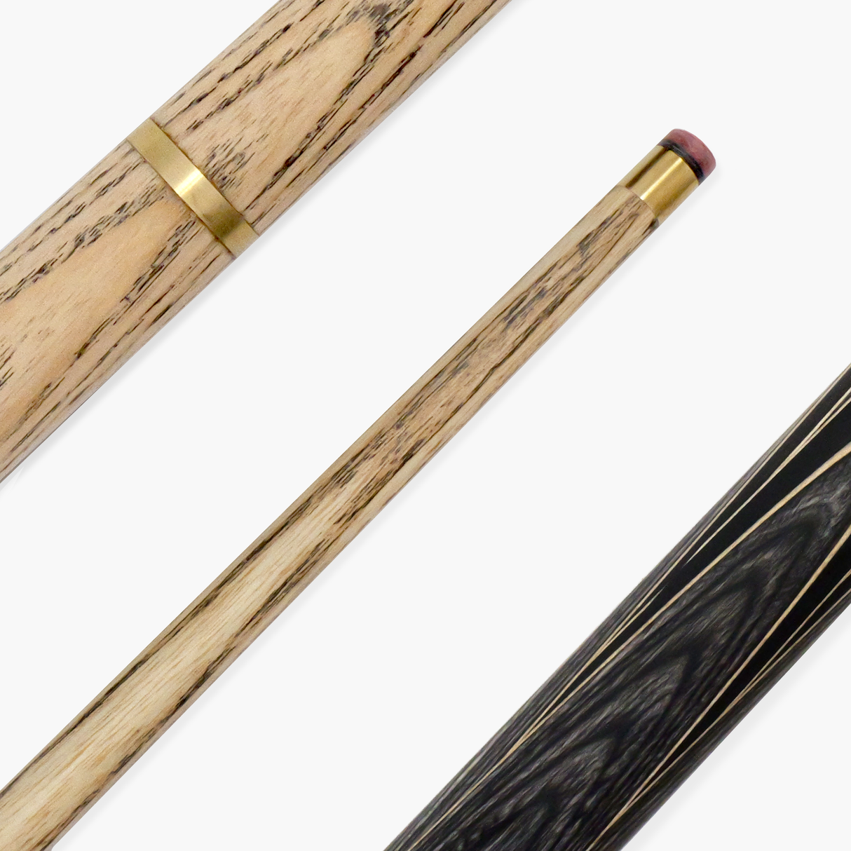 PRO147 Pearl Series D Hand Spliced 2 Piece 57 Inch Snooker Pool Cue with Smooth Premium Ash Shaft and Ebony Style Butt with 9.5mm Pro Leather Tip