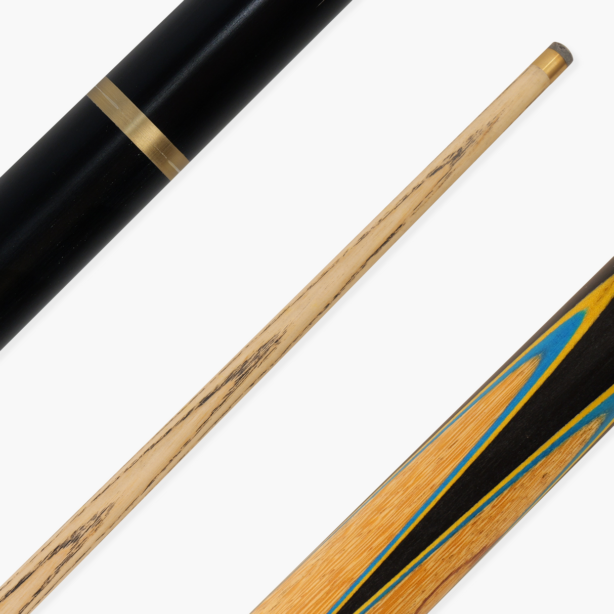 Baize Master Gold Series Golden Eclipse 58 Inch ¾ Joint Premium Ash Snooker Pool Cue 9.5mm Tip