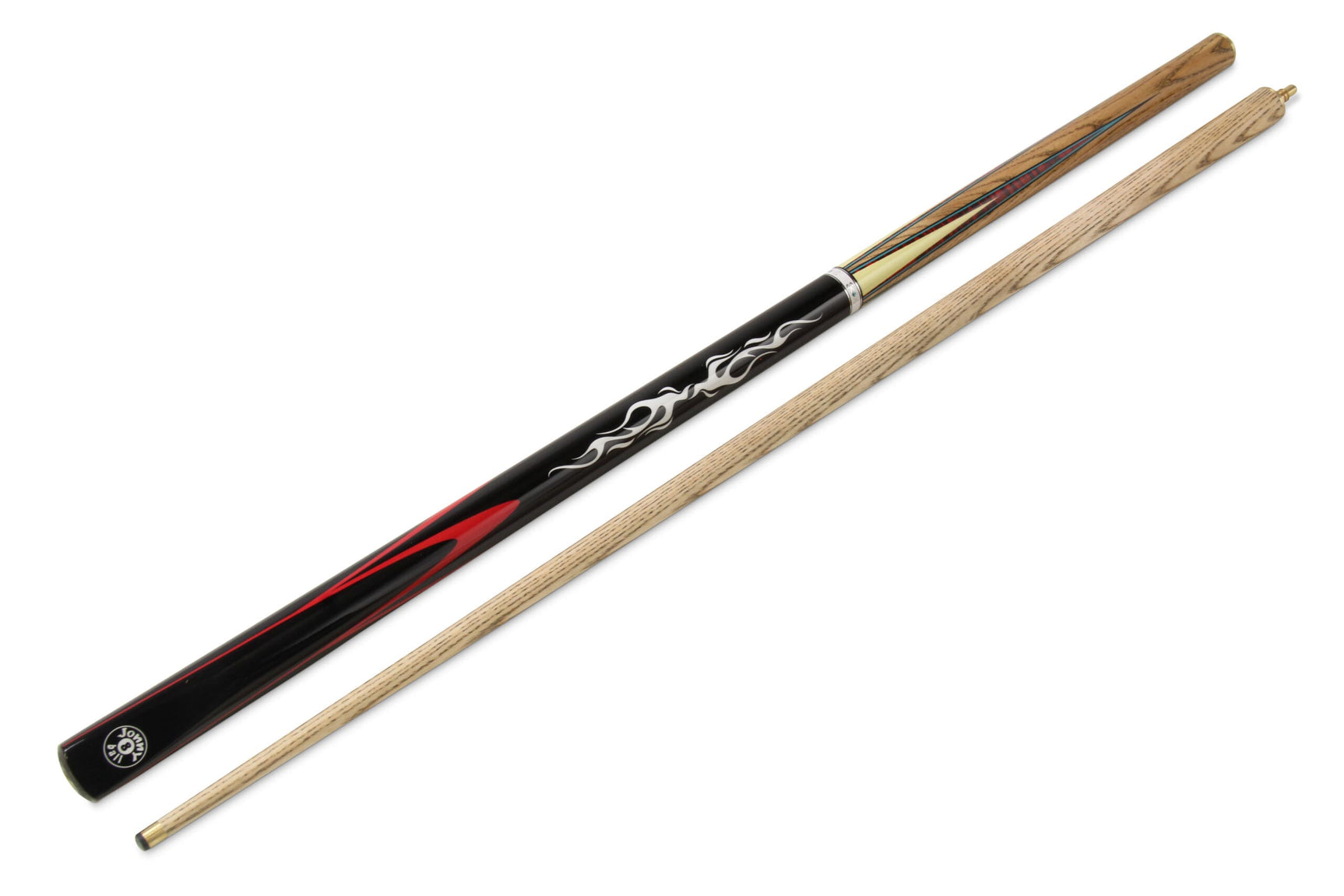 Jonny 8 Ball SILVER SMOKE 57 Inch 2 Piece Centre Joint Ash English Pool Cue with 8.5mm Tip