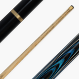 Baize Master Gold Series Midnight Azure 58 Inch ¾ Joint Premium Ash Snooker Pool Cue and Case Set 9.5mm Tip