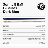 Jonny 8 Ball Metallic E-Series 2 Piece Centre Joint Snooker Pool Cue 9.5mm Tip