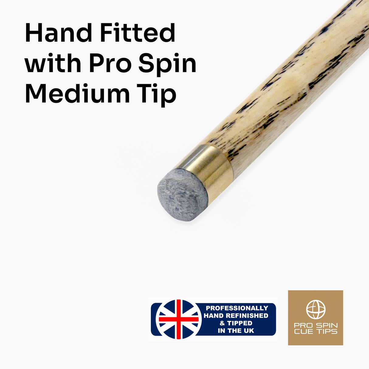 Baize Master Blue Admiral Limited-Edition 57 Inch ¾ Joint Professional Ash Snooker Pool Cue 9.5mm Tip with Hand Fitted PRO SPIN Medium Tip - Hand Finished in the UK by Cue Care Jim using Lynch’s Cue Balm