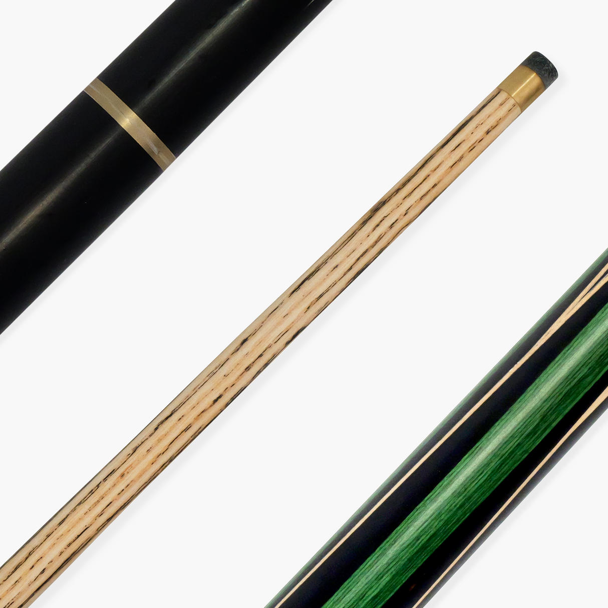 Baize Master GREEN JESTER 3/4 57 Inch Ash Snooker Pool Cue and Case Set 9.5mm Tip - With 3/4 Black Interior Case and Long Telescopic Extension