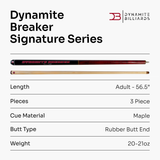 Darren Appleton Signature Series Dynamite Breaker 3 Piece American Pool Break Jump Cue with 13mm Phenolic Tip