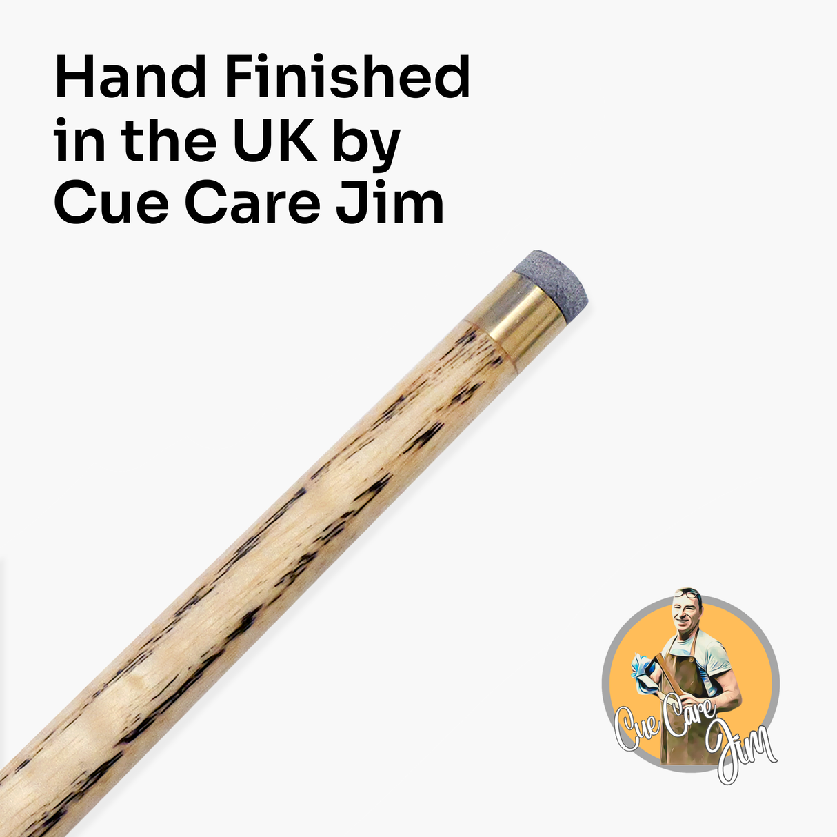 Baize Master Blue Admiral Limited-Edition 57 Inch ¾ Joint Professional Ash Snooker Pool Cue 9.5mm Tip with Hand Fitted PRO SPIN Medium Tip - Hand Finished in the UK by Cue Care Jim using Lynch’s Cue Balm