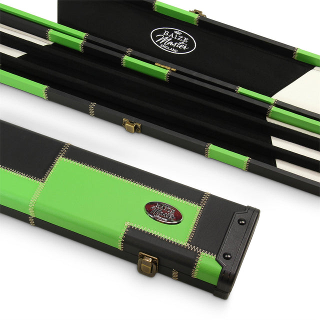 Baize Master 1 Piece Wide Patch Snooker Pool Cue Case with Plastic Ends - Holds 3 Cues