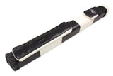 Baize Master BLACK & WHITE Leather Patch Effect SQUARE Cue Case - Holds 2 Centre Jointed Cues