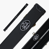 Baize Master 3/4 Deluxe Black Snooker Pool Case with Plastic Ends and Embroidered Logo - BLACK INTERIOR