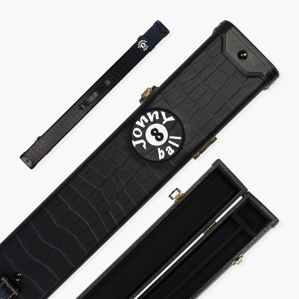 Jonny 8 Ball BLACK CROC Luxury Snooker Pool Cue Case – For 2 Piece Centre Joint Cue