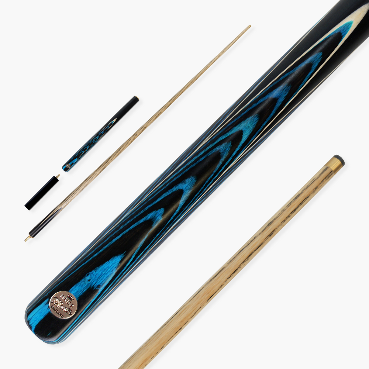 Baize Master Gold Series Midnight Collection 58 Inch ¾ Joint Premium Ash Snooker Pool Cue 9.5mm Tip