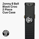 Jonny 8 Ball BLACK CROC Luxury Snooker Pool Cue Case – For 2 Piece Centre Joint Cue