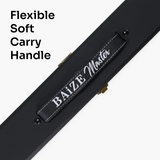 Baize Master BLACK + WHITE INTERIOR 3/4 Deluxe Black Pool Snooker Cue Case with Plastic Ends and Embroidered Logo