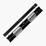 Baize Master BLACK + WHITE INTERIOR 3/4 Deluxe Black Pool Snooker Cue Case with Plastic Ends and Embroidered Logo