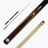 Pro147 CLASSIC 3/4 Jointed Snooker Pool Cue with Genuine Multi Spliced Butt 9.5mm Leather Tip and Quick Release + 6" Mini Butt