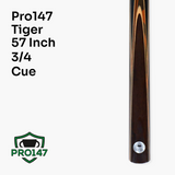 Pro147 CLASSIC 3/4 Jointed Snooker Pool Cue with Genuine Multi Spliced Butt 9.5mm Leather Tip and Quick Release + 6" Mini Butt