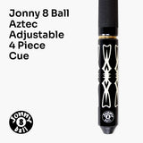 Jonny 8 Ball AZTEC 8.5mm Tip Adjustable 4 Piece Ash Pub Pool Cue, Shorten to 45"