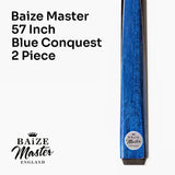Baize Master 57 Inch CONQUEST 2 Piece Snooker Pool Cue Matching Ash Shaft 9.5mm Tip
