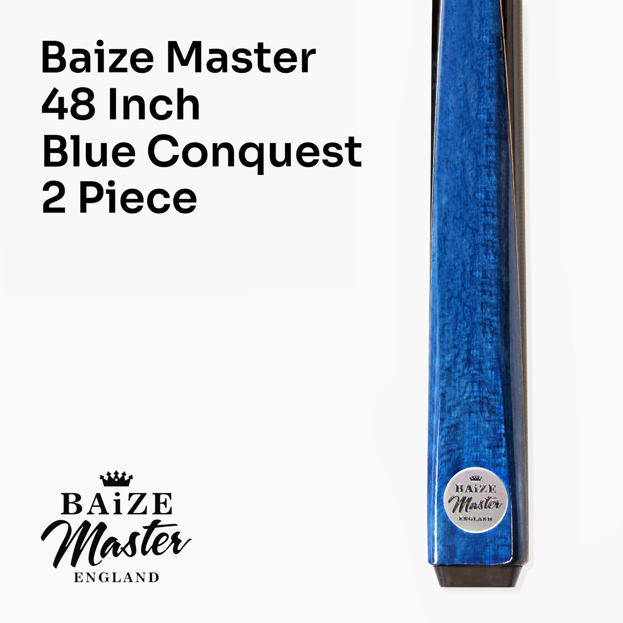 Baize Master CONQUEST 48 Inch 2 Piece Junior Snooker Pool Cue with 9.5mm Layered Tip