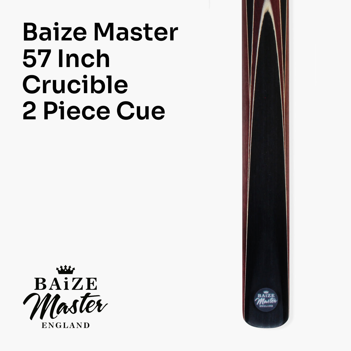 Baize Master CRUCIBLE 57 Inch 2 Piece Snooker Pool Cue and Case Set 9.5mm Tip