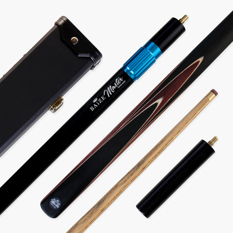 Baize Master Crucible 57 Inch 3/4 Jointed Snooker Pool Cue and Case Set 9.5mm Tip
