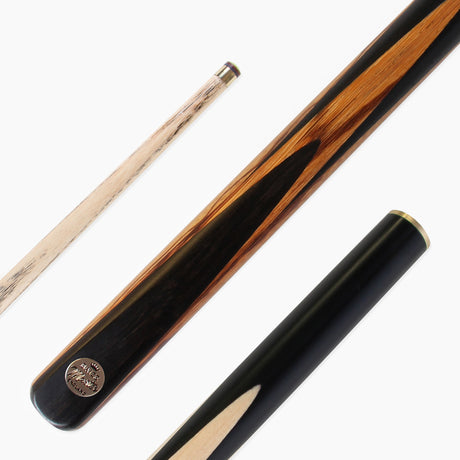 BAIZE MASTER Limited Edition Gold Series 58 Inch ¾ Jointed Professional English Pool Cue 8.5mm with hand-fitted Medium Pro Tip – Polished and finished locally in the UK!