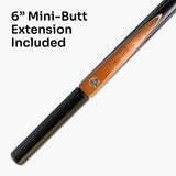 BAIZE MASTER Limited Edition Gold Series 58 Inch ¾ Jointed Professional Snooker Pool Cue 9.5mm with hand-fitted Medium Pro Layered Tip – Polished and finished locally in the UK!