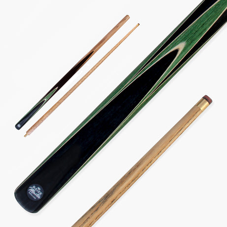 Baize Master CRUCIBLE 57 Inch 2 Piece Centre Joint Ash Snooker Pool Cue with 9.5mm Tip + Mini Butt Extension