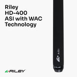 Riley HD-400 Anti Shock Impact ASI 57 Inch 2 Piece Centre Joint Snooker Pool Cue and Case Set with Weight Adjustable WAC Technology 9.5mm Tip