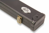 Baize Master Deluxe PLAIN BLACK 2pc  Pool and Snooker Cue Case with Metal Badge and Plastic Ends - Black White Interior