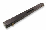 Baize Master Deluxe PLAIN BLACK 2pc  Pool and Snooker Cue Case with Metal Badge and Plastic Ends - Black White Interior