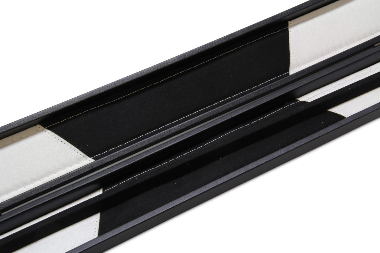 Plain Black 42 inch Deluxe Junior Kids Hard Snooker Pool Cue Case for 42 inch 2pc Cues with Black and White Interior