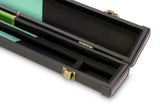 Deluxe 1 Piece 2 Slot CHEQUERED Cue Case with Plastic Ends and Chalk Compartment - Holds 2 Cues