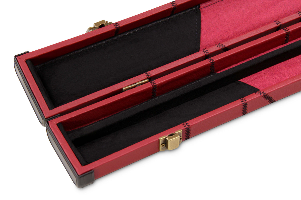 Deluxe 3/4 Snooker Pool Cue Case with Plastic Ends - CRAZY STITCH Design