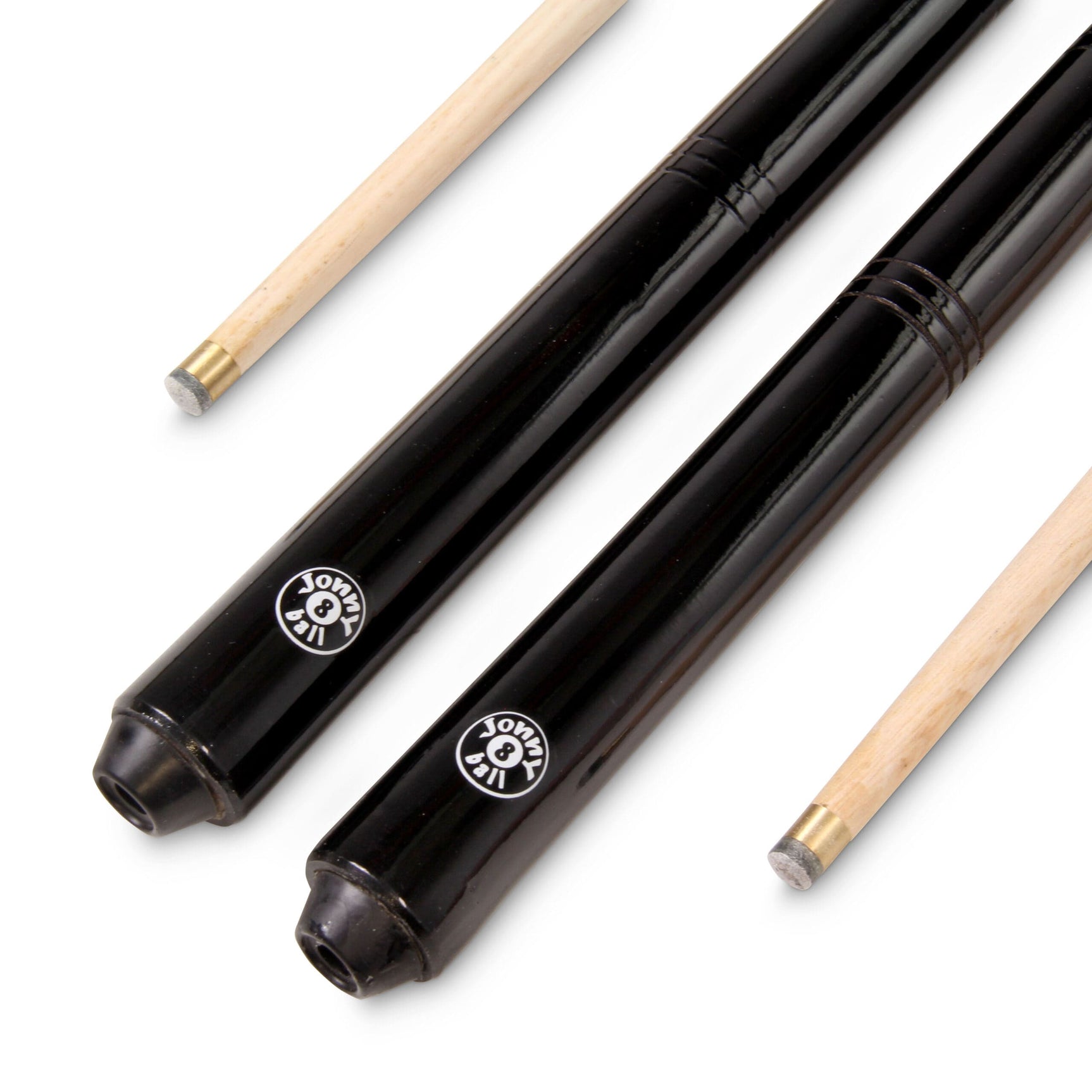 Jonny 8 Ball Pub Style 2 Piece Snooker Pool Cue Set 9.5mm Tip - TWO 57 Inch Cues