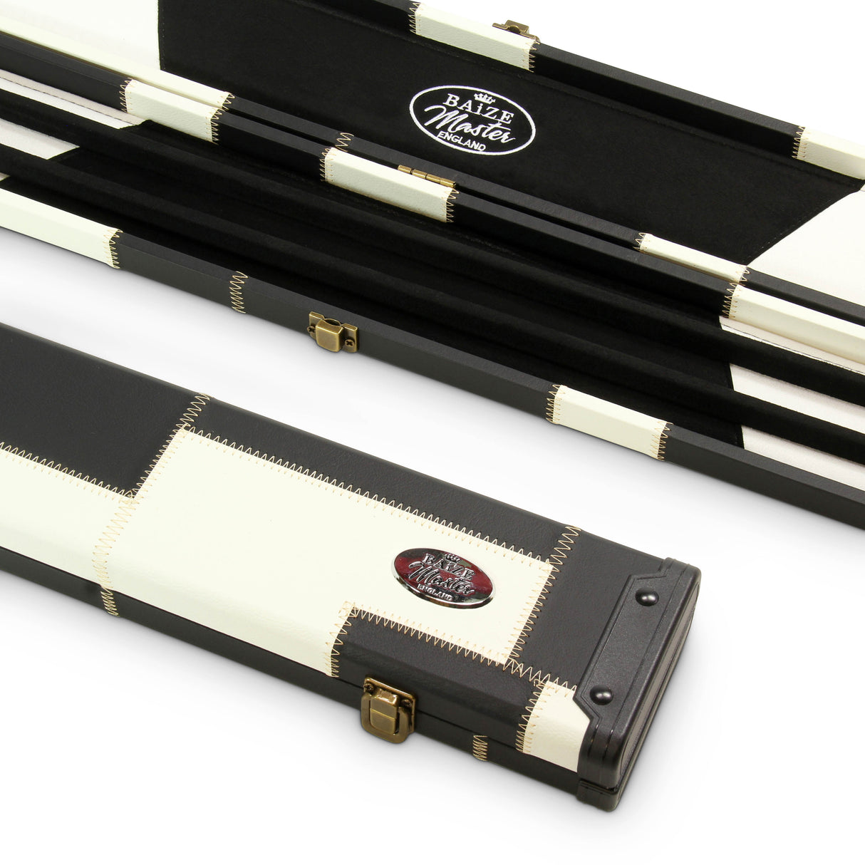 Baize Master 1 Piece Wide Patch Snooker Pool Cue Case with Plastic Ends - Holds 3 Cues