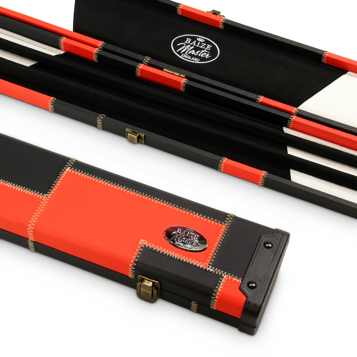 Baize Master 1 Piece Wide Patch Snooker Pool Cue Case with Plastic Ends - Holds 3 Cues