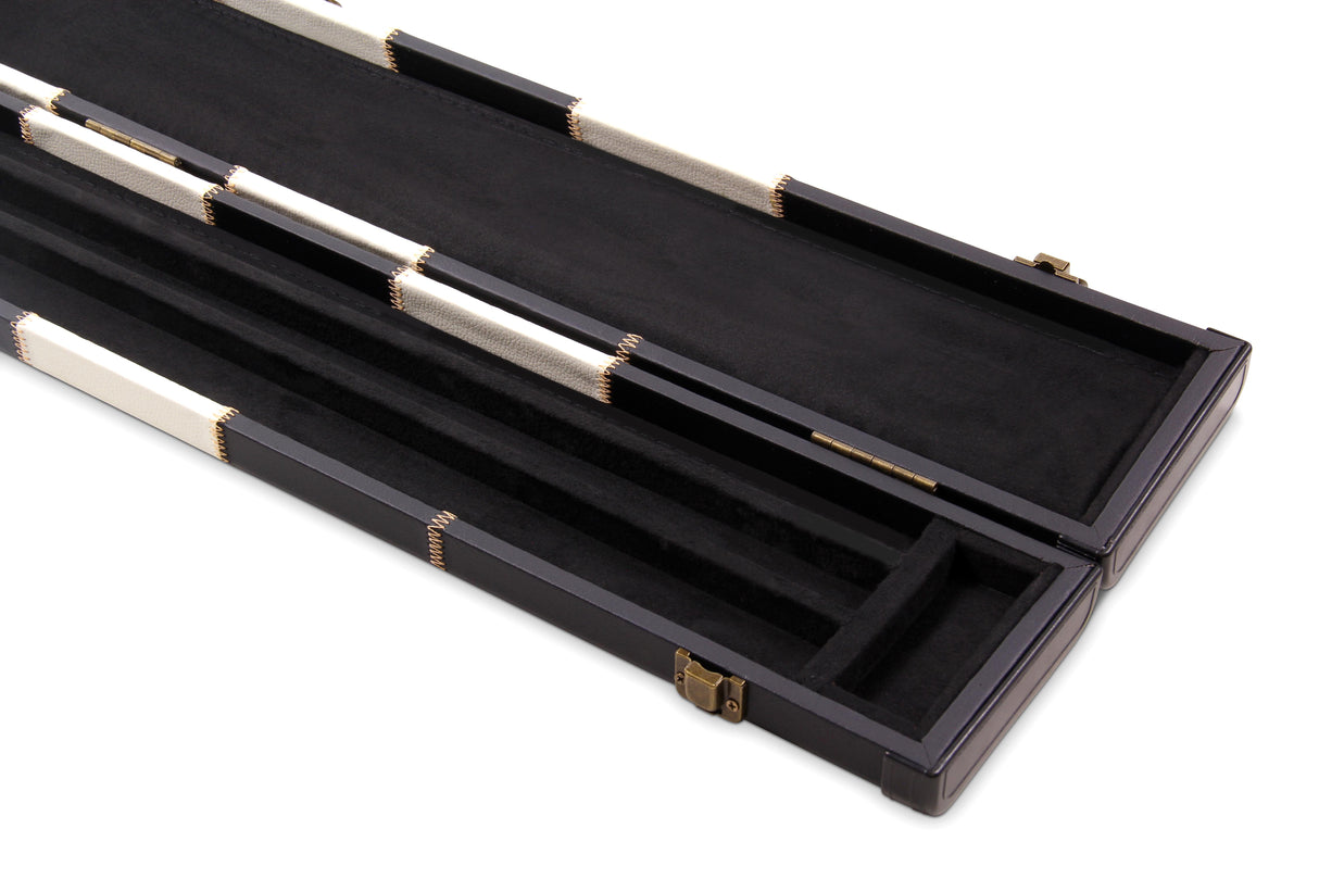 Deluxe 2 Piece 3 SLOT CHEQUERED Snooker Pool Cue Case with Plastic Ends