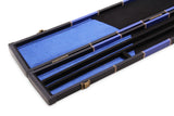 Deluxe 2 Piece 3 SLOT CHEQUERED Snooker Pool Cue Case with Plastic Ends