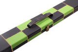 Deluxe 2 Piece 3 SLOT CHEQUERED Snooker Pool Cue Case with Plastic Ends