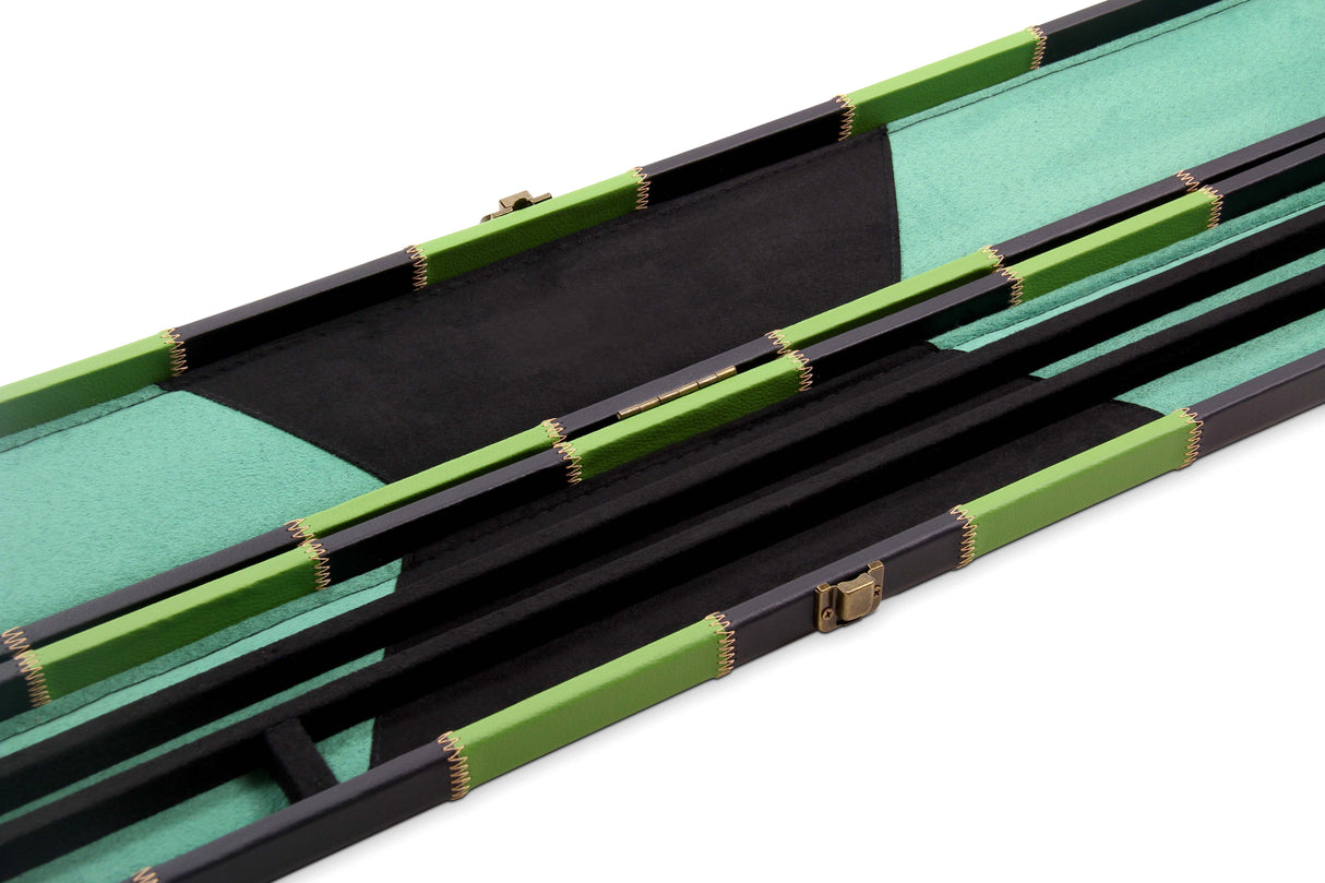 Deluxe 2 Piece 3 SLOT CHEQUERED Snooker Pool Cue Case with Plastic Ends