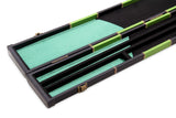 Deluxe 2 Piece 3 SLOT CHEQUERED Snooker Pool Cue Case with Plastic Ends