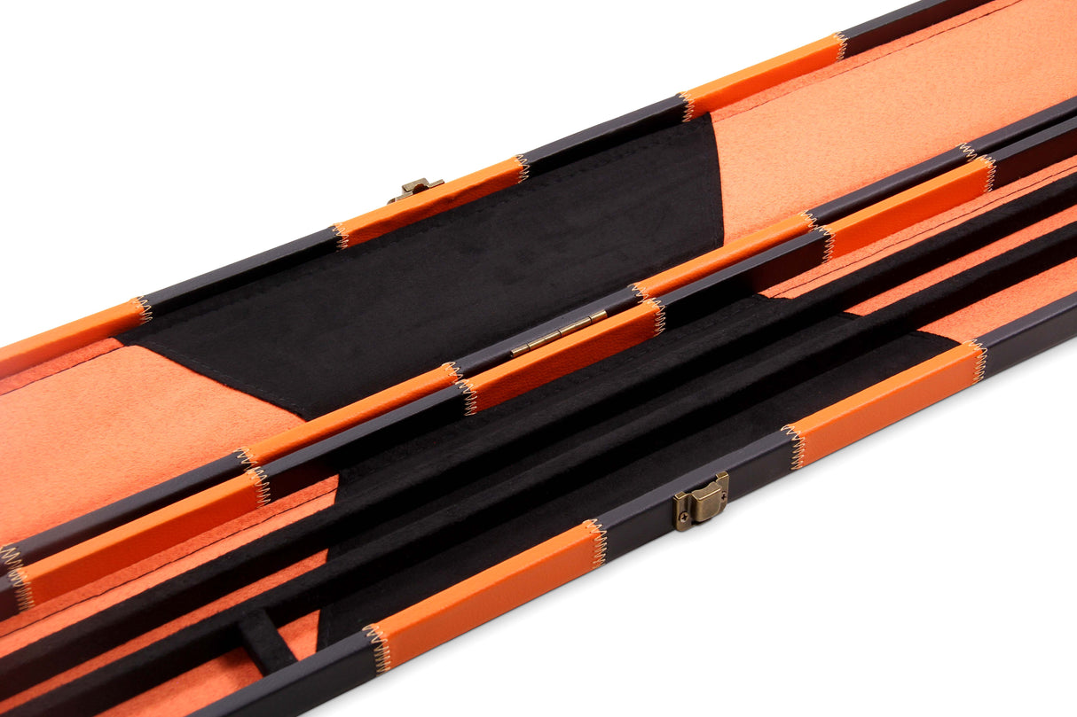 Deluxe 2 Piece 3 SLOT CHEQUERED Snooker Pool Cue Case with Plastic Ends