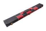 Deluxe 2 Piece 3 SLOT CHEQUERED Snooker Pool Cue Case with Plastic Ends