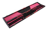 Deluxe 2 Piece 3 SLOT CHEQUERED Snooker Pool Cue Case with Plastic Ends