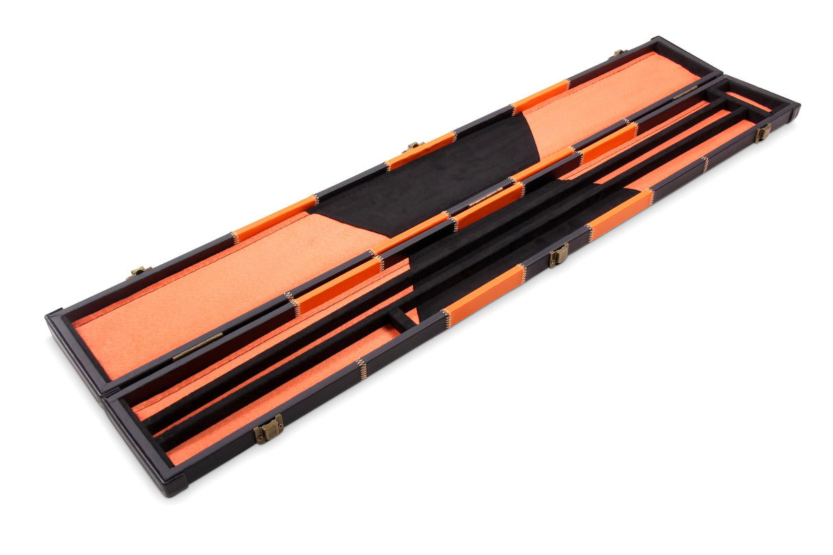 Deluxe 2 Piece 3 SLOT CHEQUERED Snooker Pool Cue Case with Plastic Ends