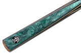 Jonny 8 Ball Green Marble 2pc Centre Joint Pool Snooker Cue 9mm Tip with Jonny 8 Ball Black Reinforced Case