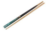 Jonny 8 Ball Green Marble 2pc Centre Joint Pool Snooker Cue 9mm Tip with Jonny 8 Ball Black Reinforced Case