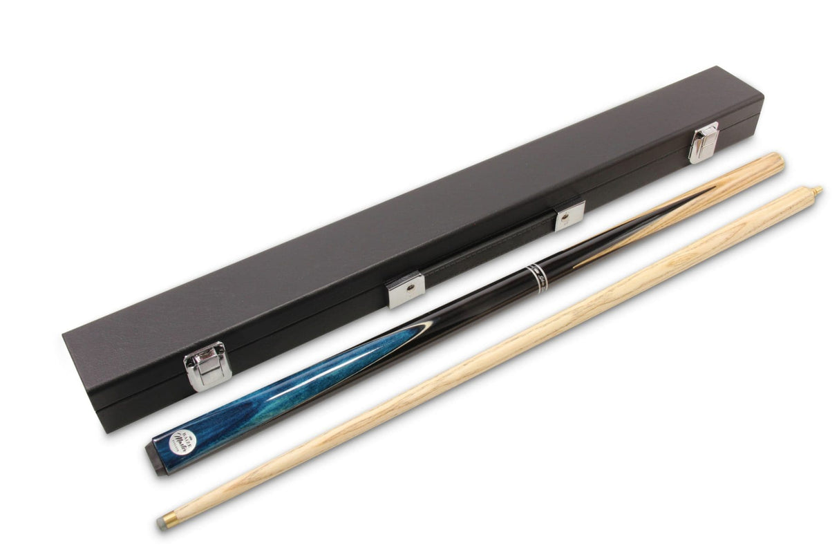 Baize Master Silver Series 42 Inch CONQUEST Junior Kids Short Snooker Pool 2pc Ash Cue Set with MEDIUM BLACK HARD CASE - 9.5mm