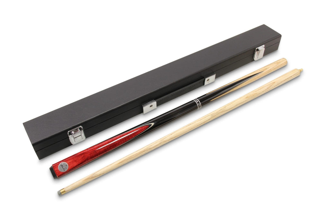 Baize Master Silver Series 42 Inch CONQUEST Junior Kids Short Snooker Pool 2pc Ash Cue Set with MEDIUM BLACK HARD CASE - 9.5mm